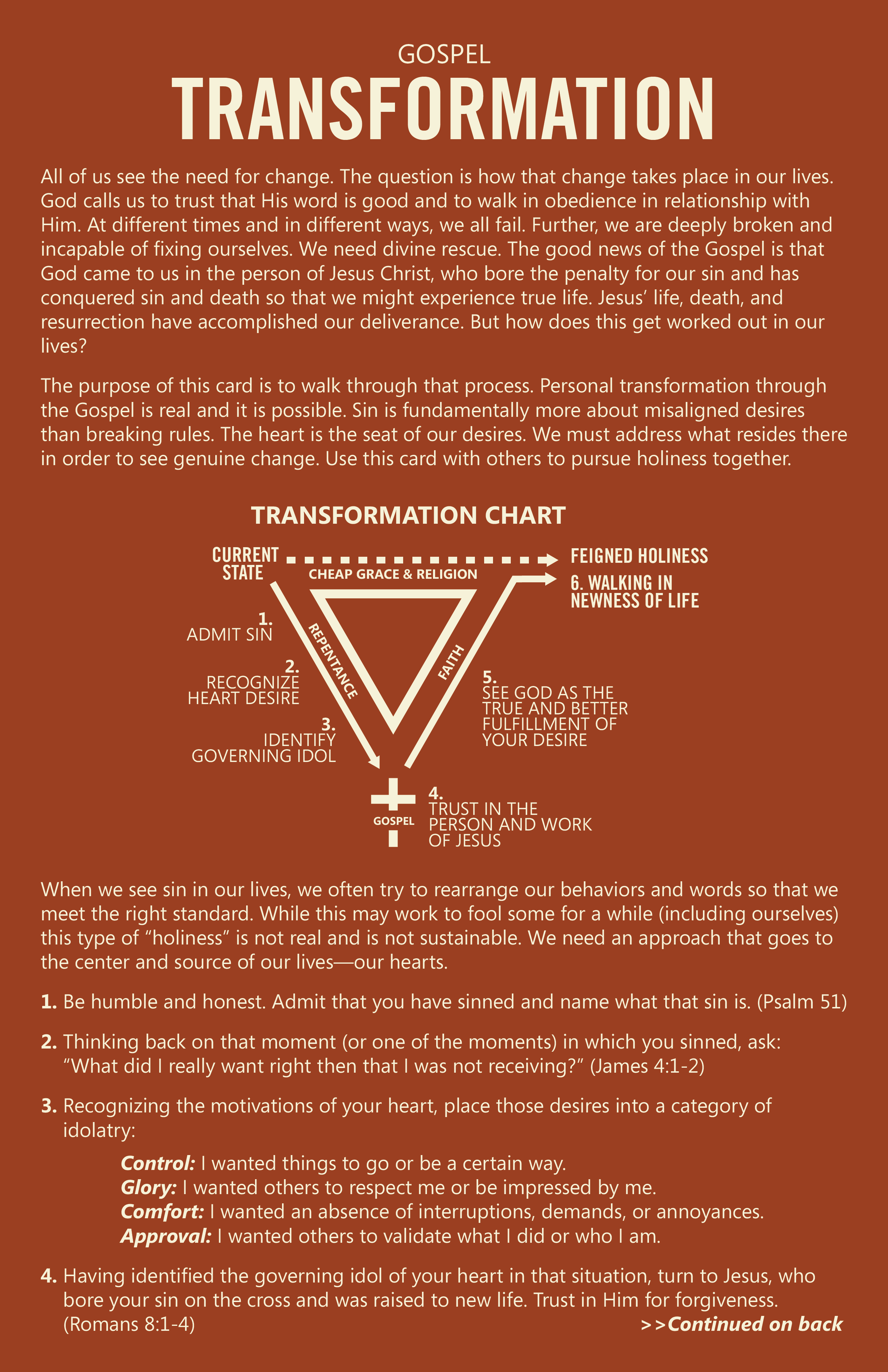 Gospel Centered Life Cross Chart